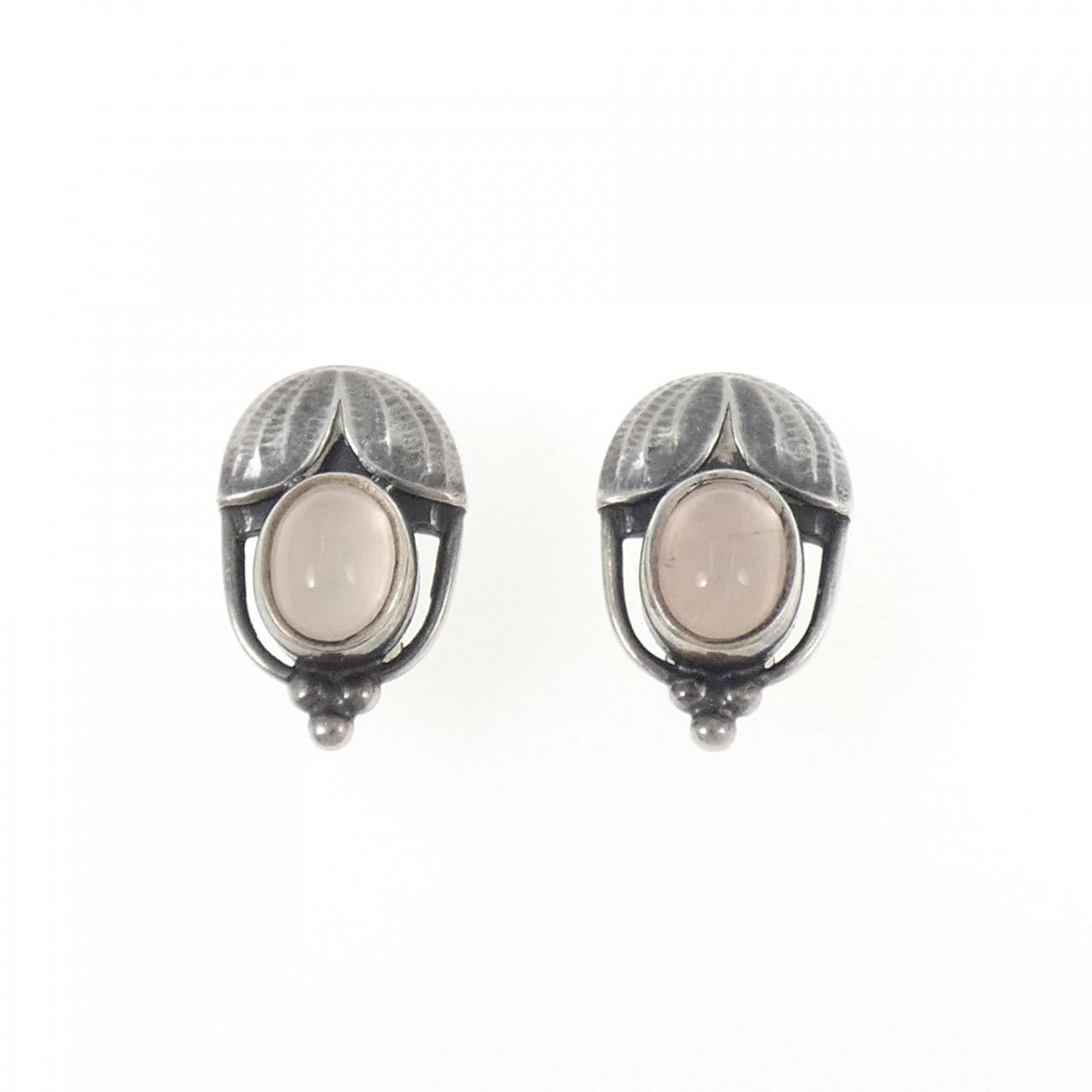 ジョージ ジェンセン ローズクォーツ イヤリング