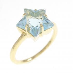 K18YG スター ブルートパーズ リング 3.19CT