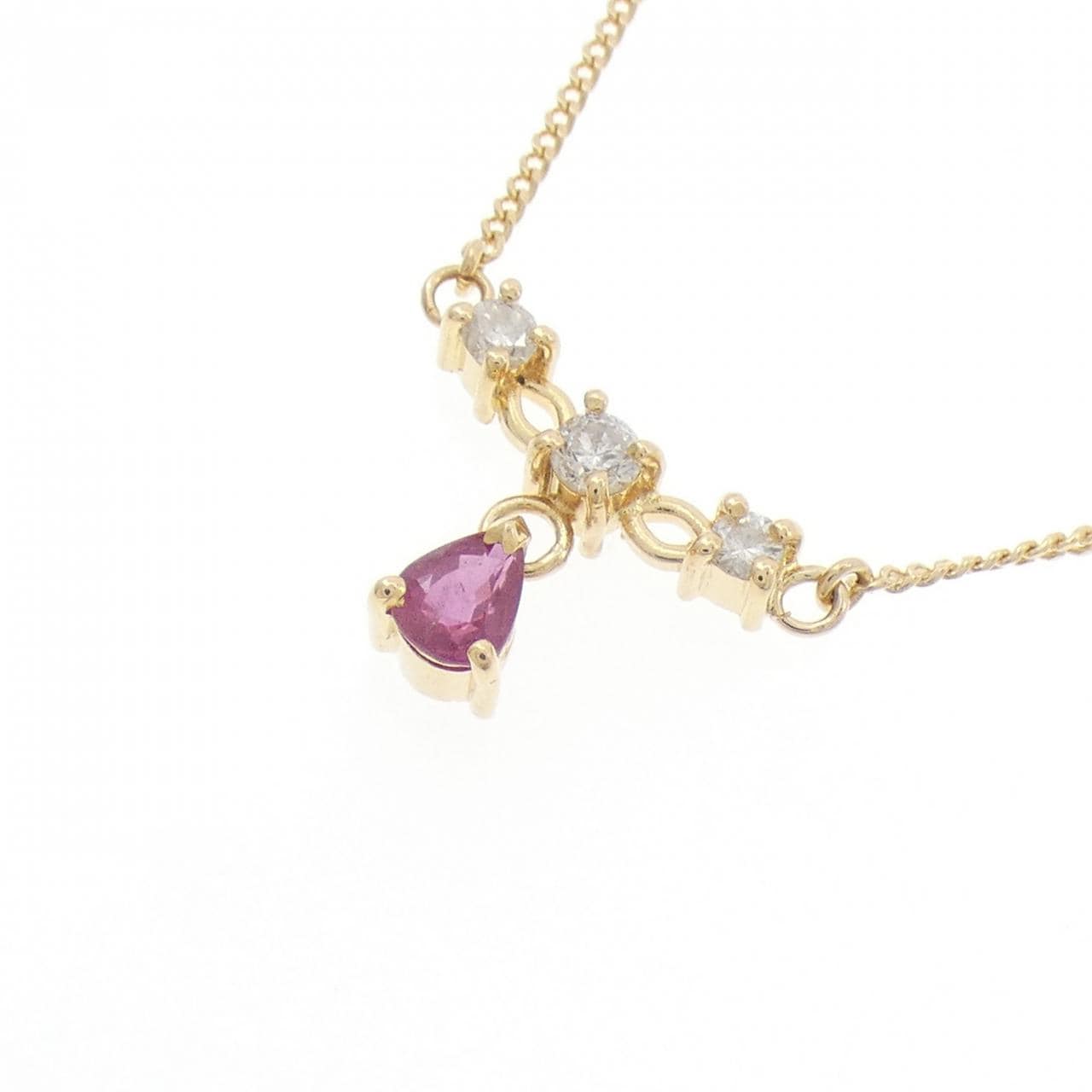 K18YG ルビー ネックレス