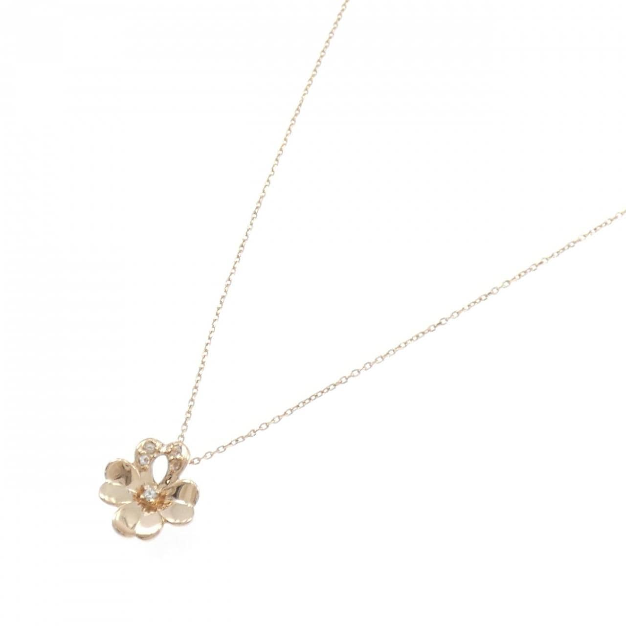 K10PG Clover White Topaz Necklace