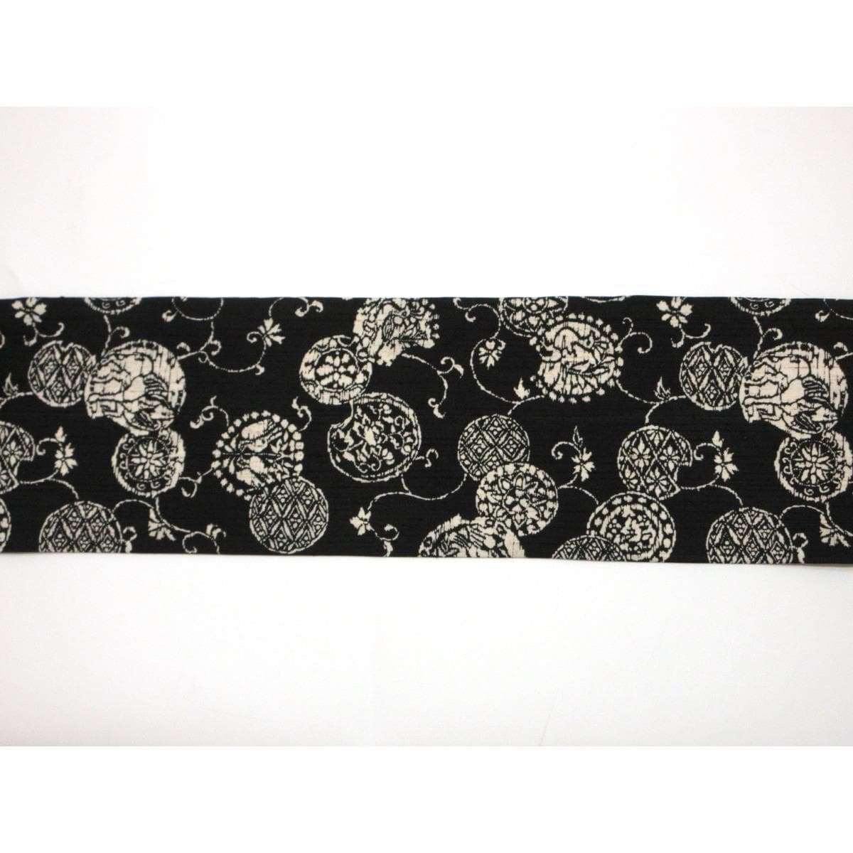 名古屋帯　染紬　柿渋染　全通柄