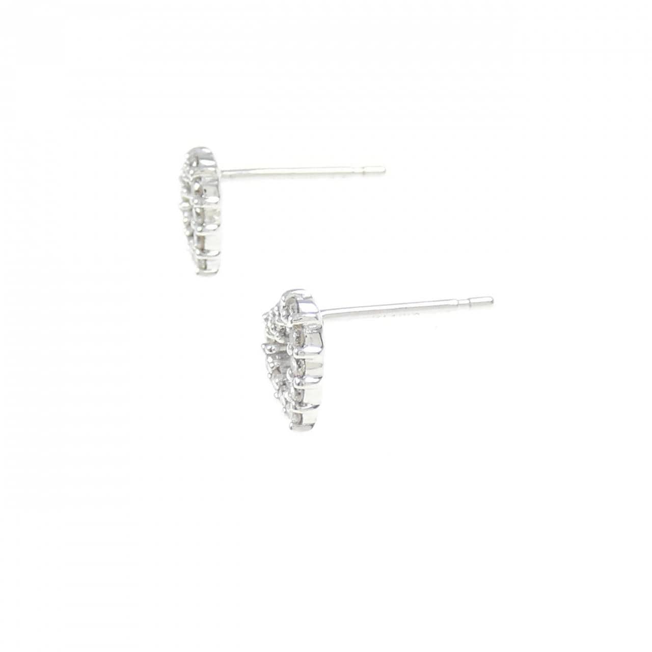 K14WG ハート ダイヤモンド ピアス 0.2CT