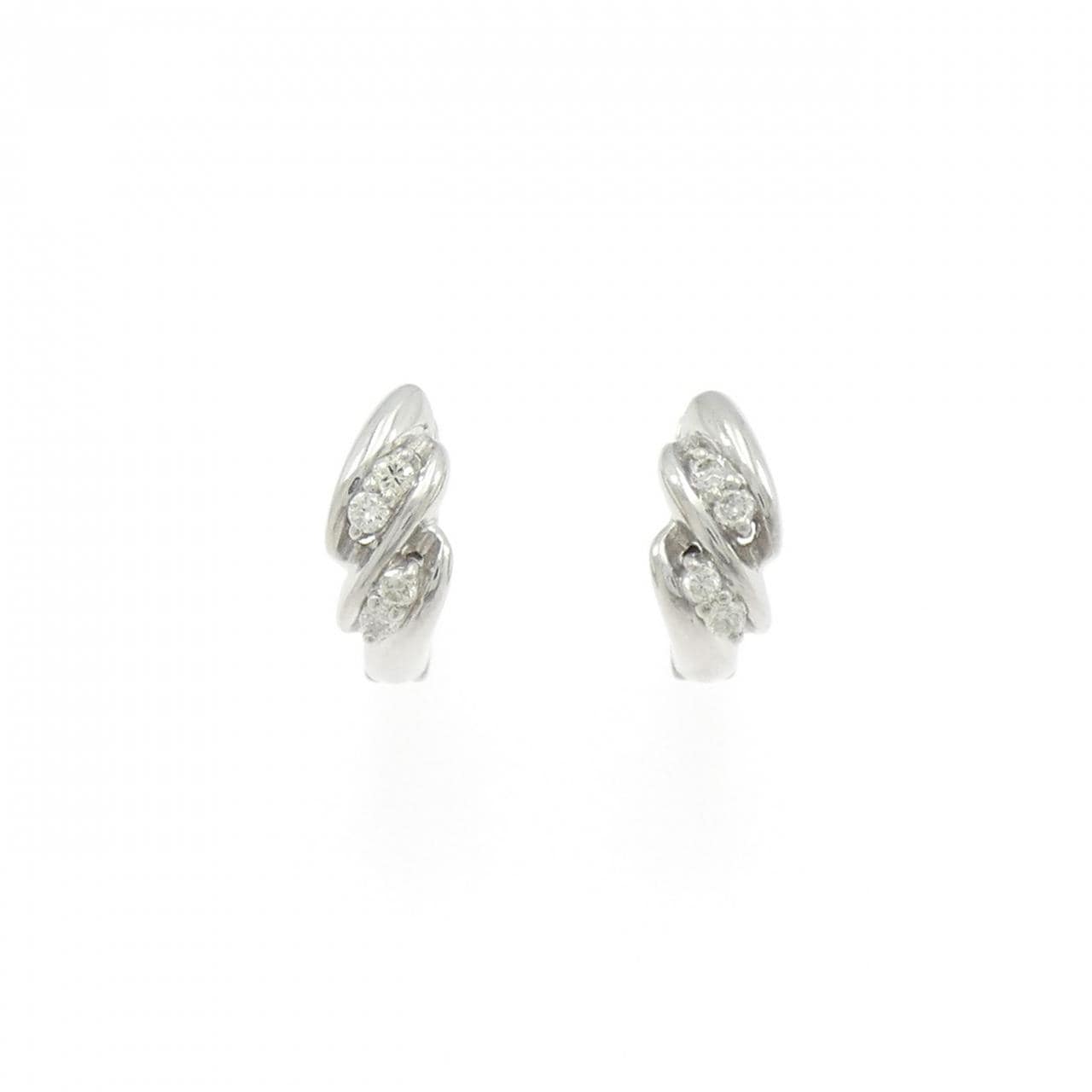 K18WG ダイヤモンド ピアス 0.08CT