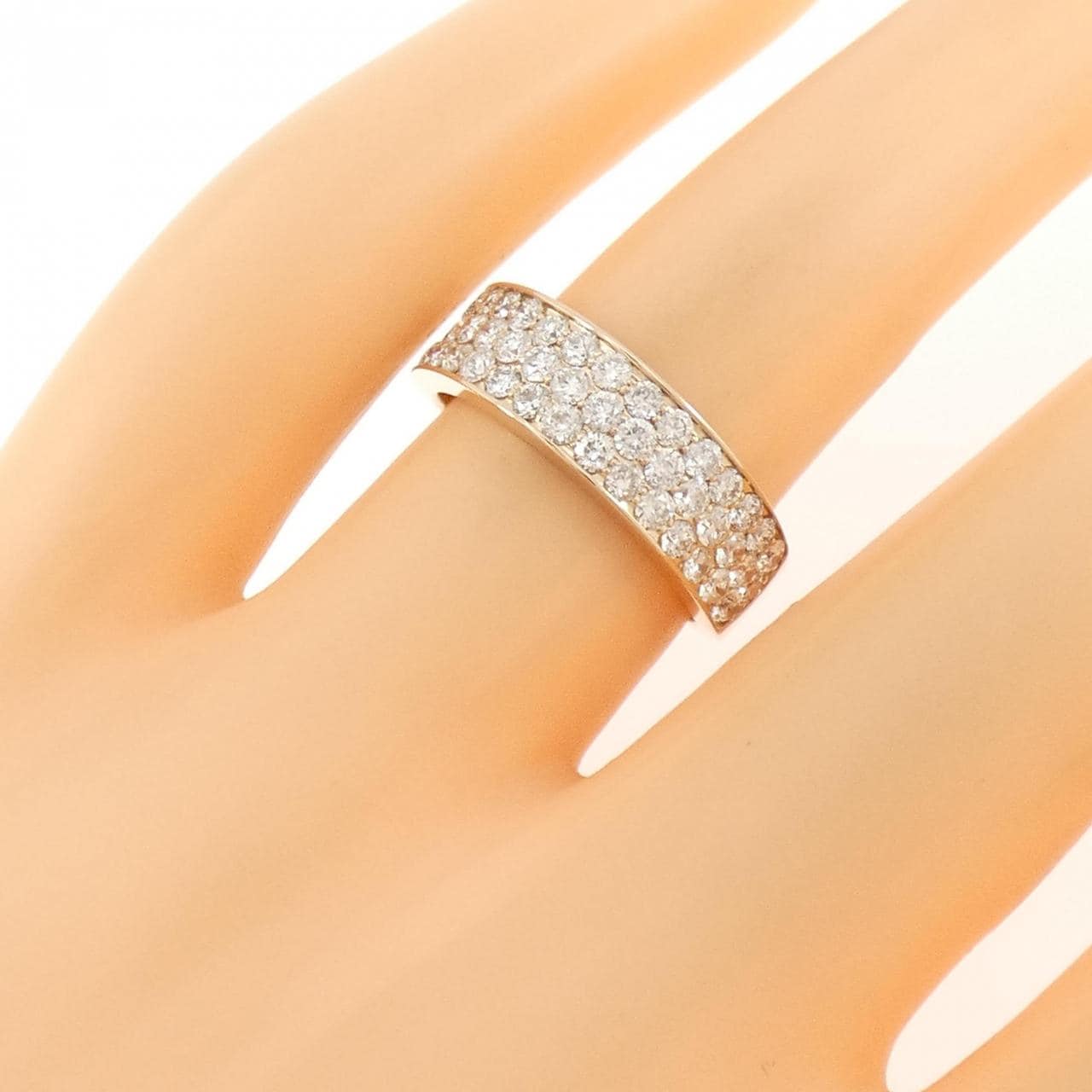 K18PG パヴェ ダイヤモンド リング 1.10CT