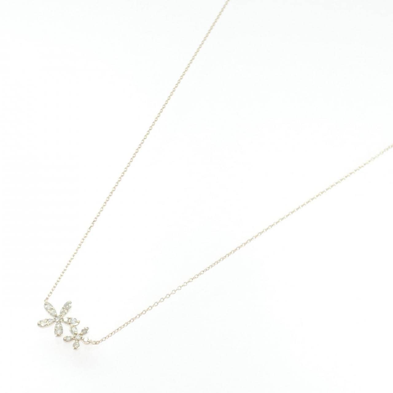【リメイク】K10YG フラワー ダイヤモンド ネックレス 0.20CT