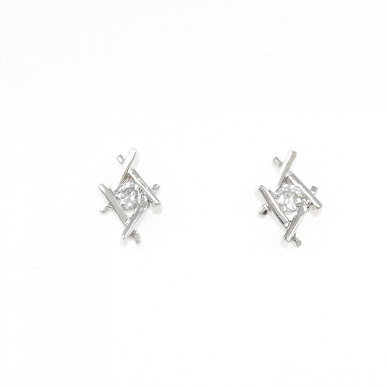 K18WG ダイヤモンド ピアス 0.14CT