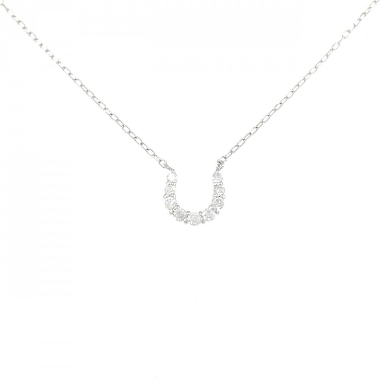 PT850 ホースシュー ダイヤモンド ネックレス 0.09CT
