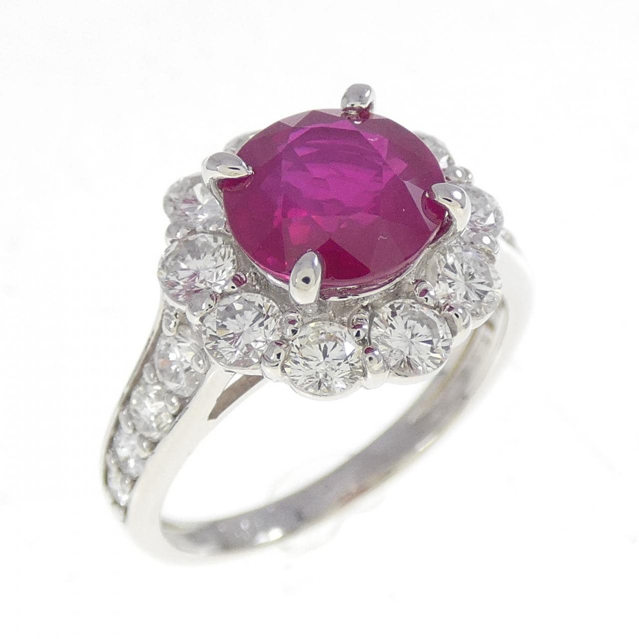 PT950 ルビー リング 2.01CT ビルマ産