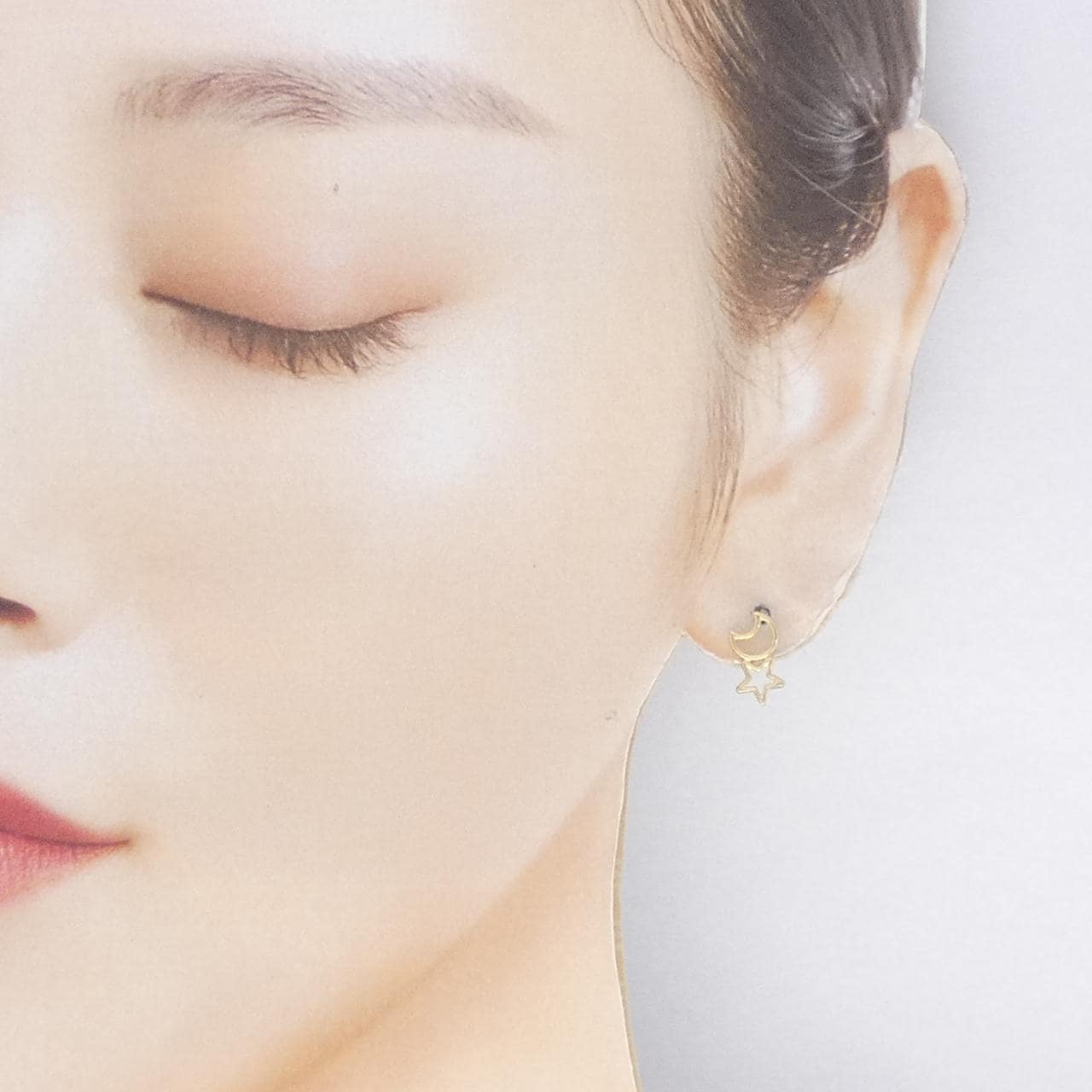 K18YG ムーン×スター ピアス