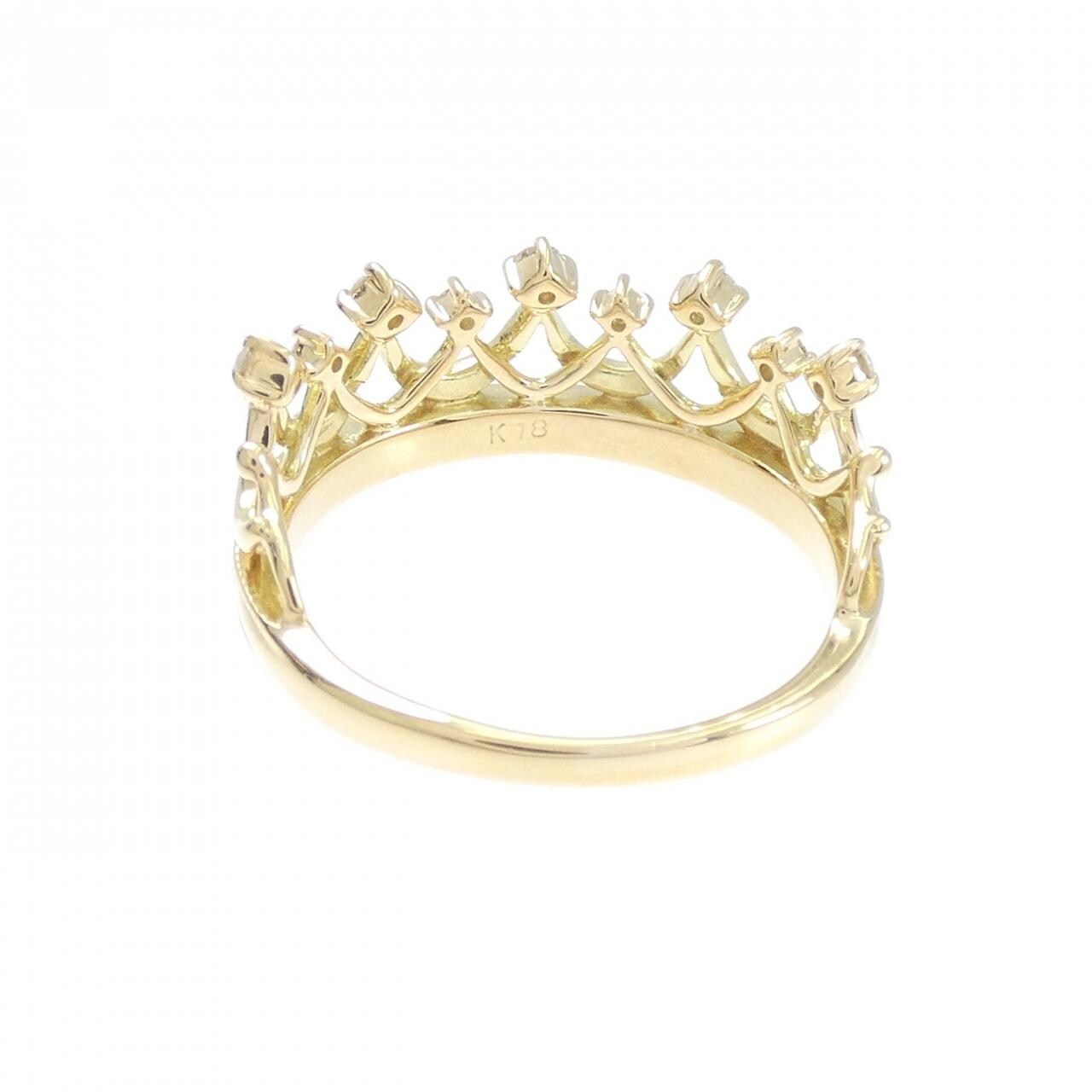K18YG クラウン ダイヤモンド リング 0.18CT