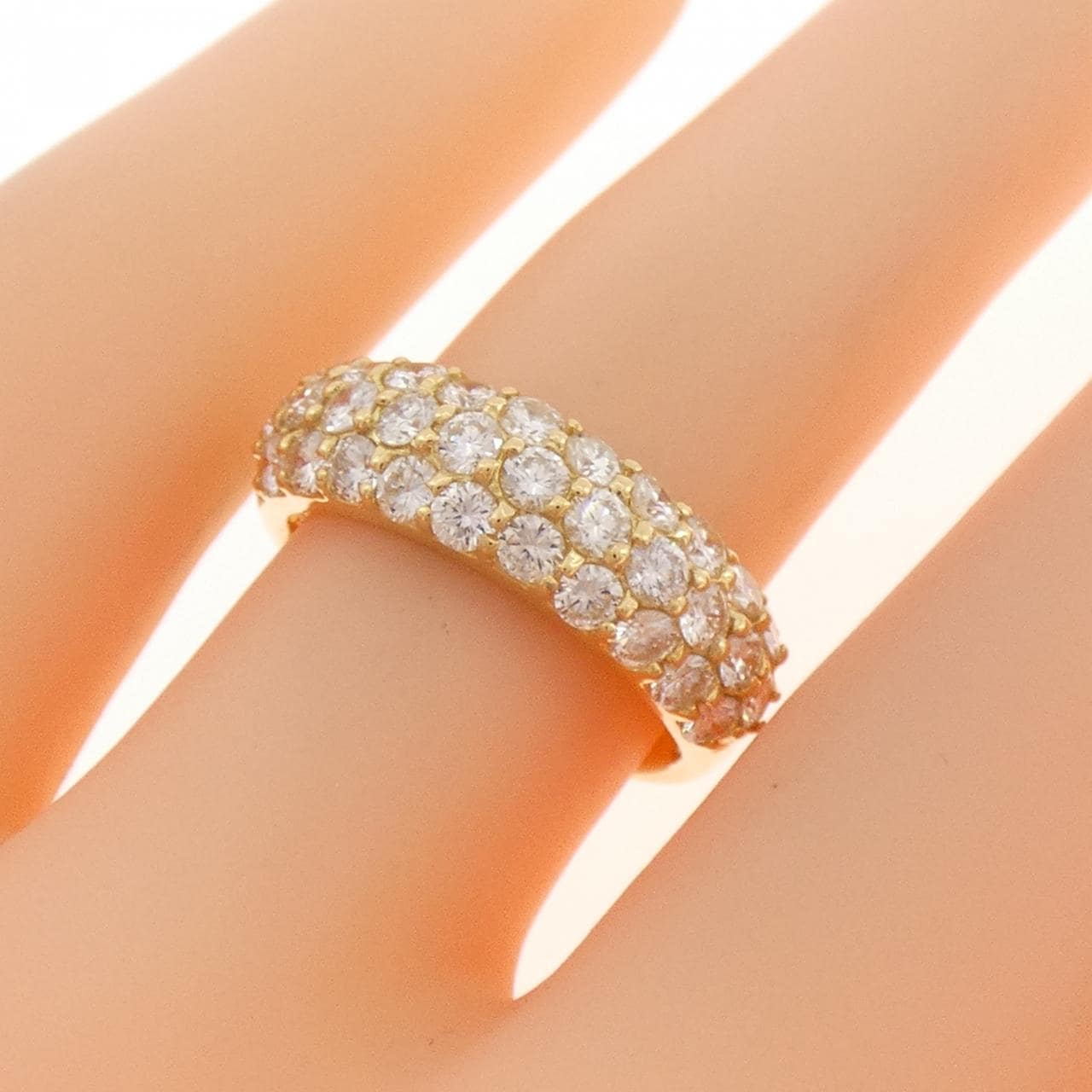 K18YG パヴェ ダイヤモンド リング 1.15CT