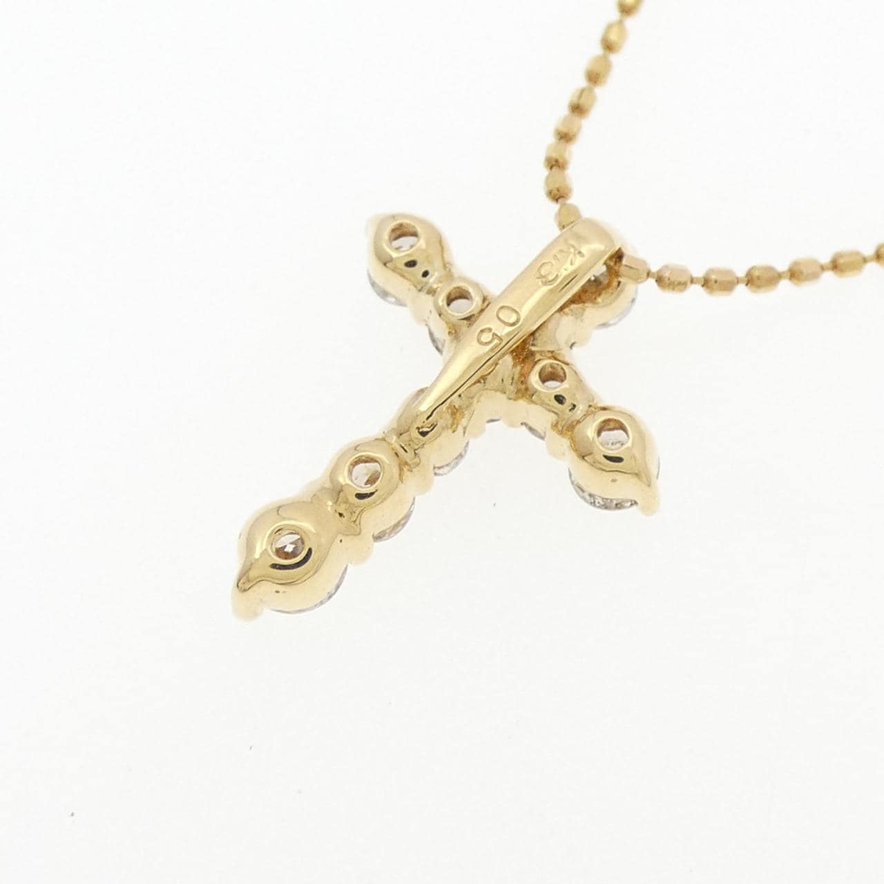 K18YG クロス ダイヤモンド ネックレス 0.5CT