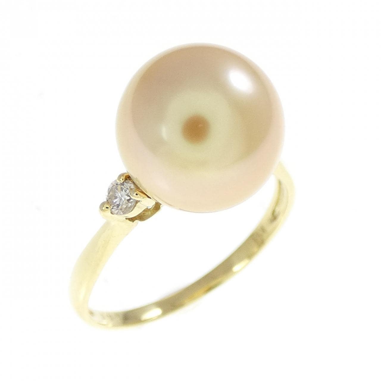 K18YG 白蝶パール リング 9.8mm