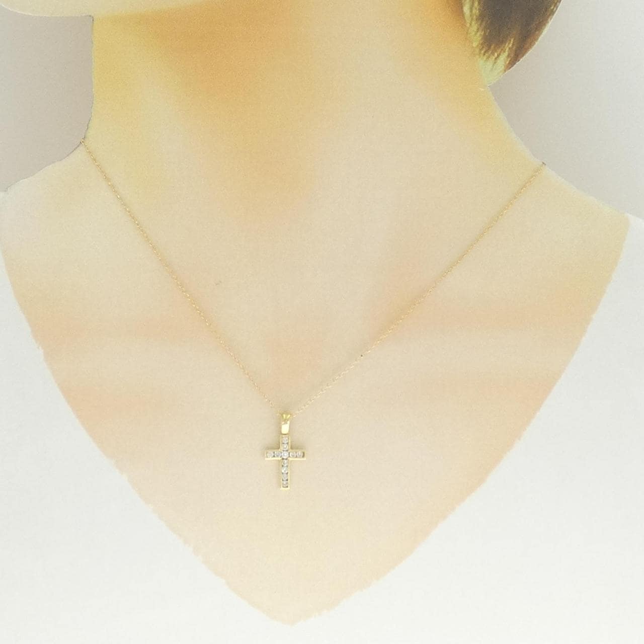 750YG/K18YG cross Diamond necklace