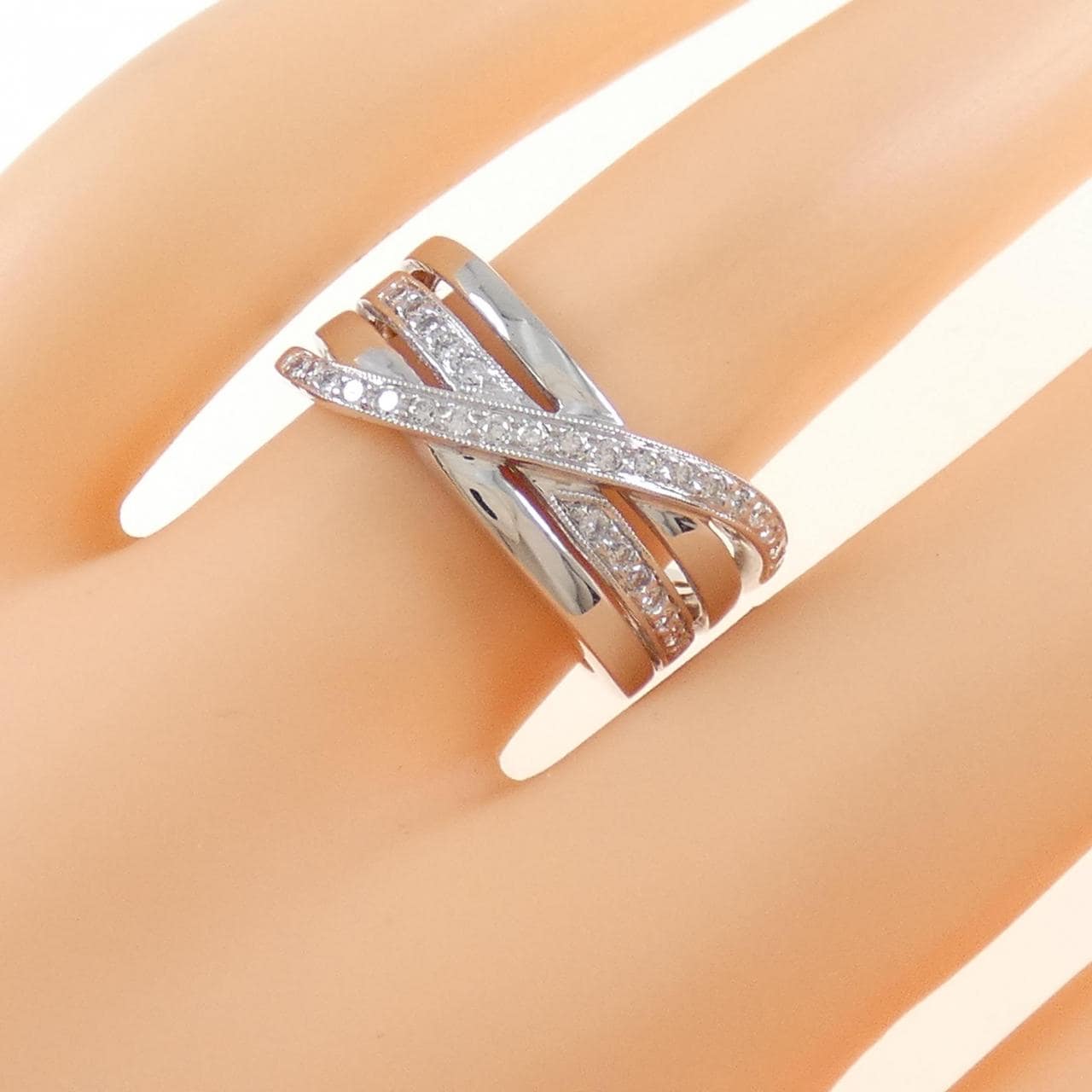 K18WG ダイヤモンド リング 0.25CT
