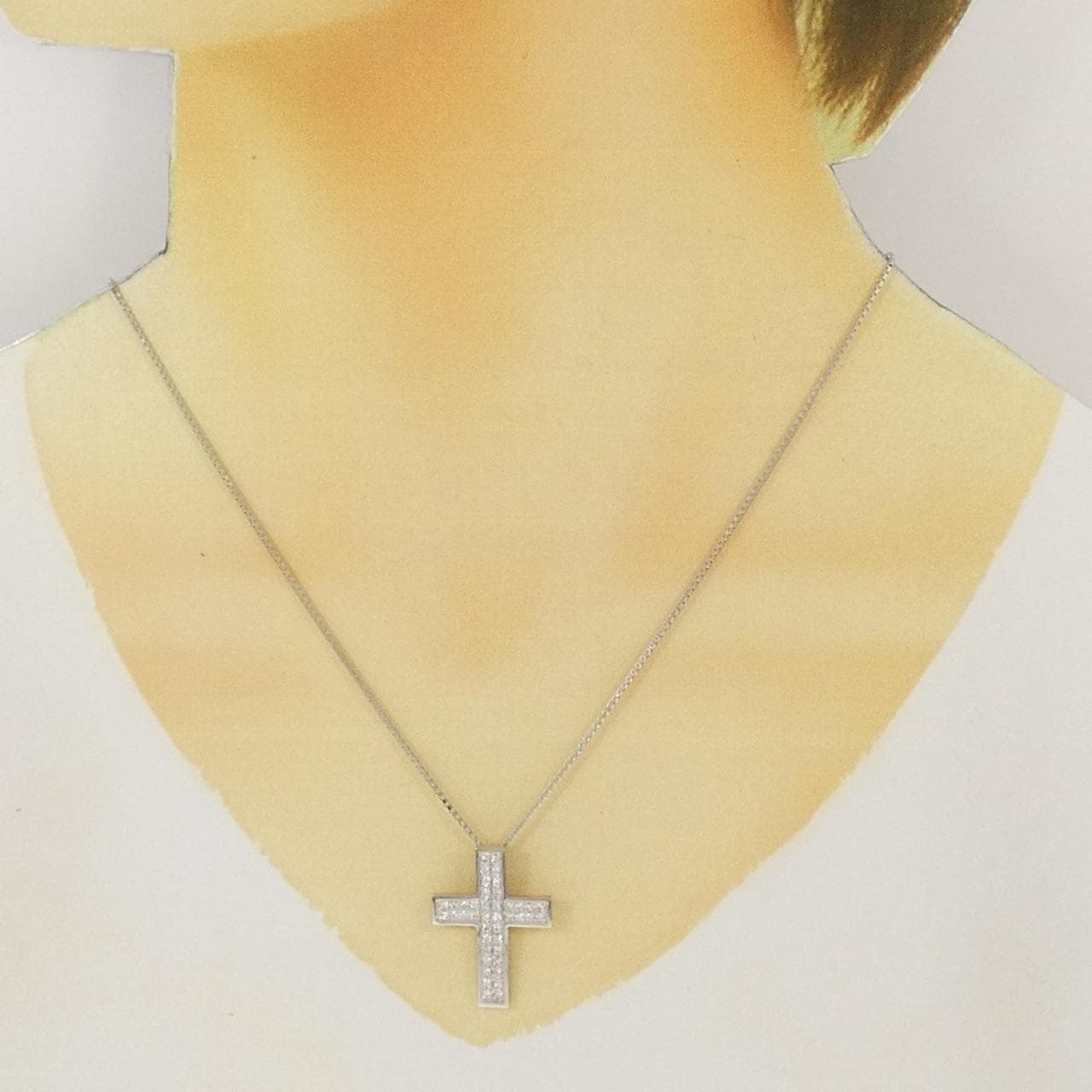 PT900/PT850 Cross Diamond Necklace 0.43CT