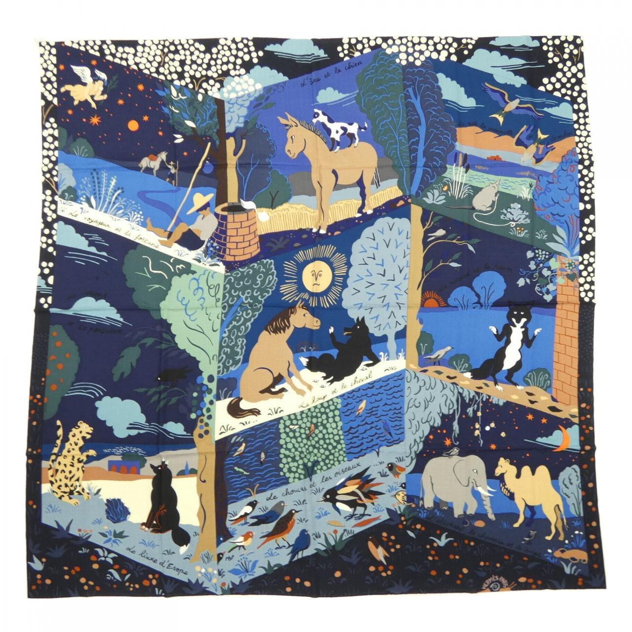 エルメス HERMES LE LIVRE D`ESOPE H244073S カレジェアン140 ショール