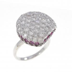 K18WG パヴェ ルビー リング 0.92CT