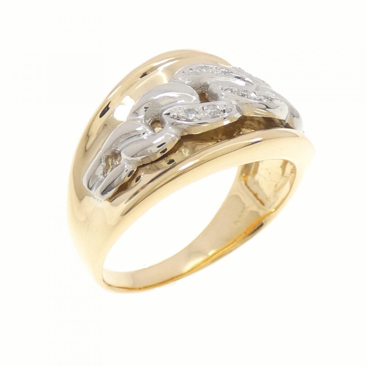 K18YG/PT ダイヤモンド リング 0.04CT