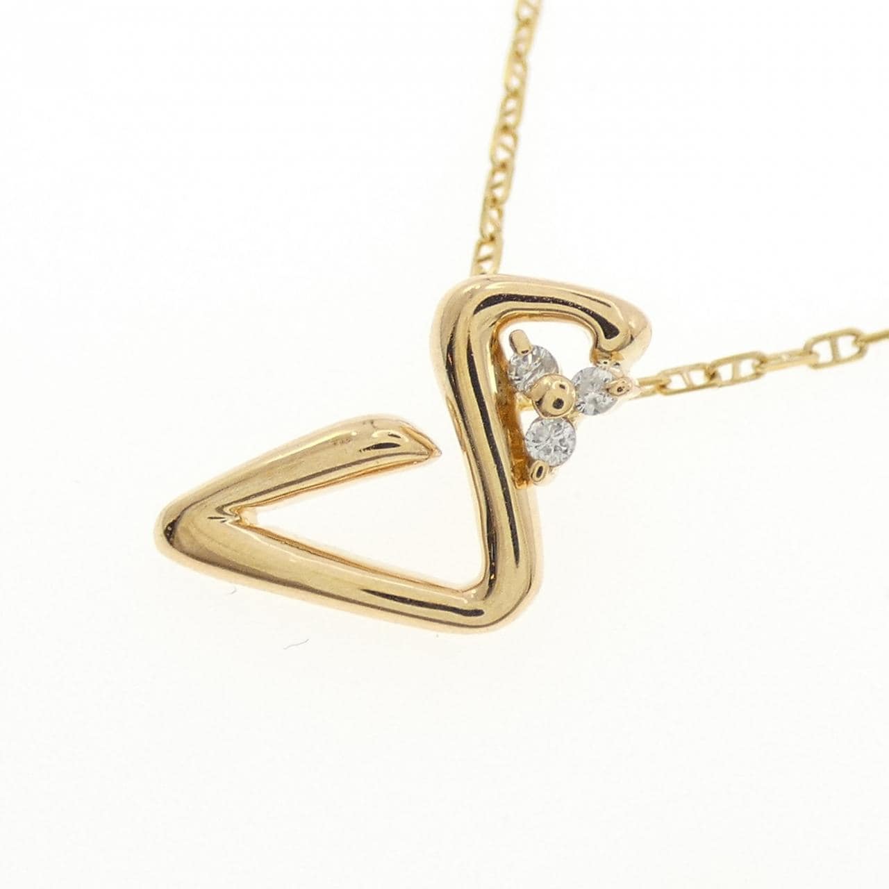 K18YG/750YG ダイヤモンド ネックレス 0.03CT
