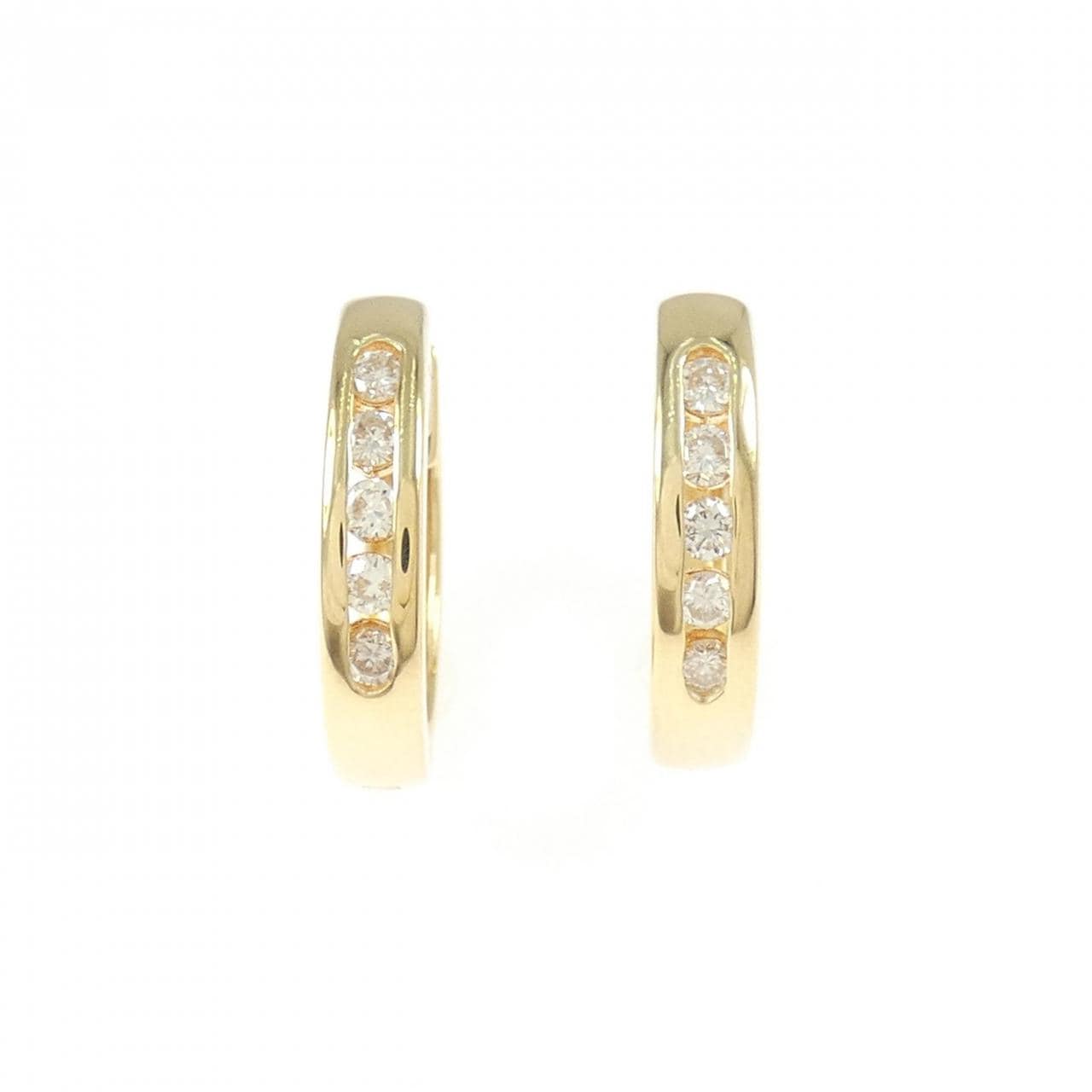 K18YG ダイヤモンド フープ ピアス 0.30CT