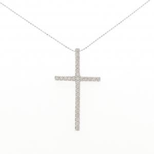 K18WG クロス ダイヤモンド ネックレス 1.00CT