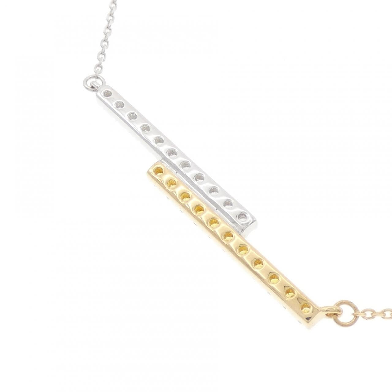 K18YG/K18WG ダイヤモンド ネックレス 0.15CT