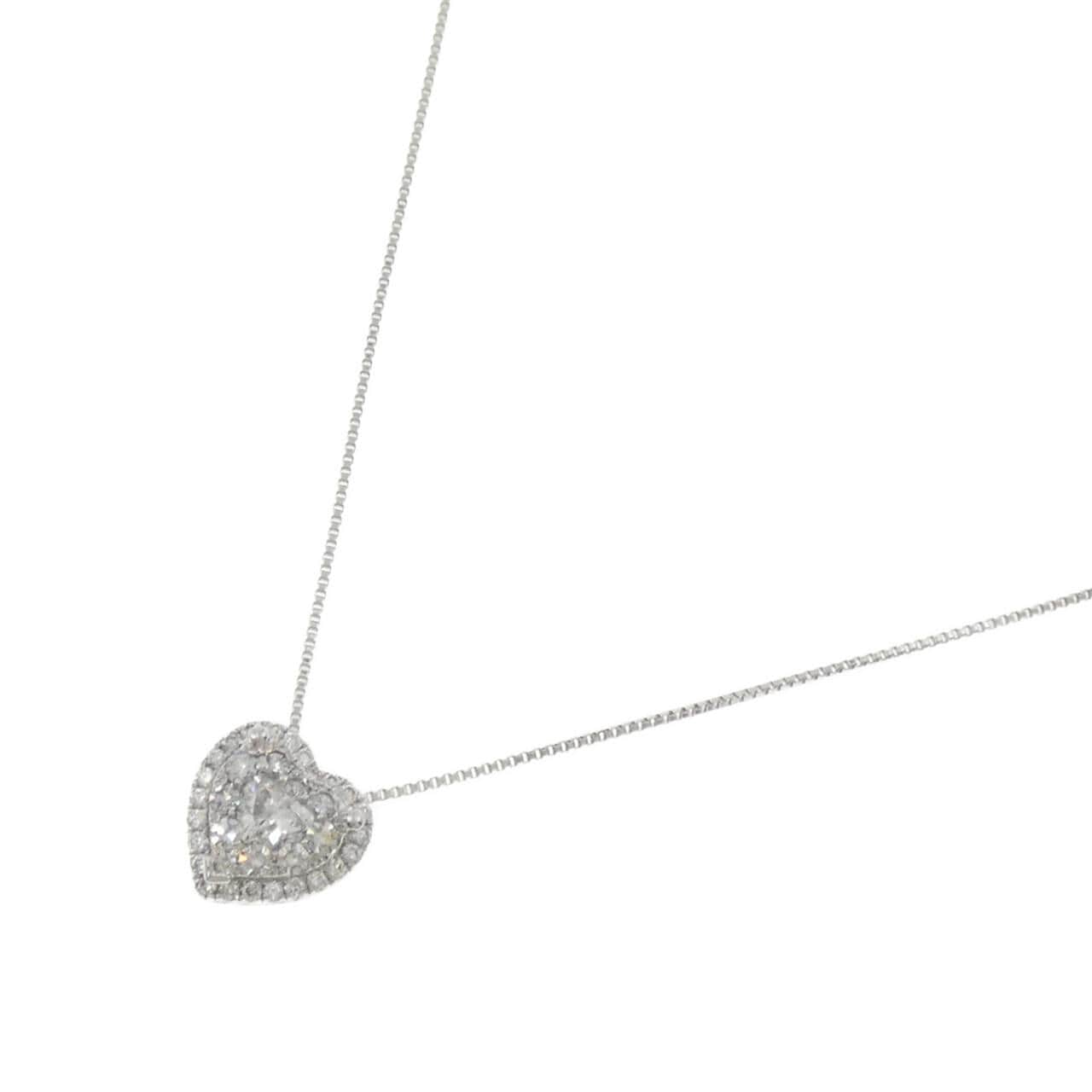 K18WG ハート ダイヤモンド ネックレス 0.36CT