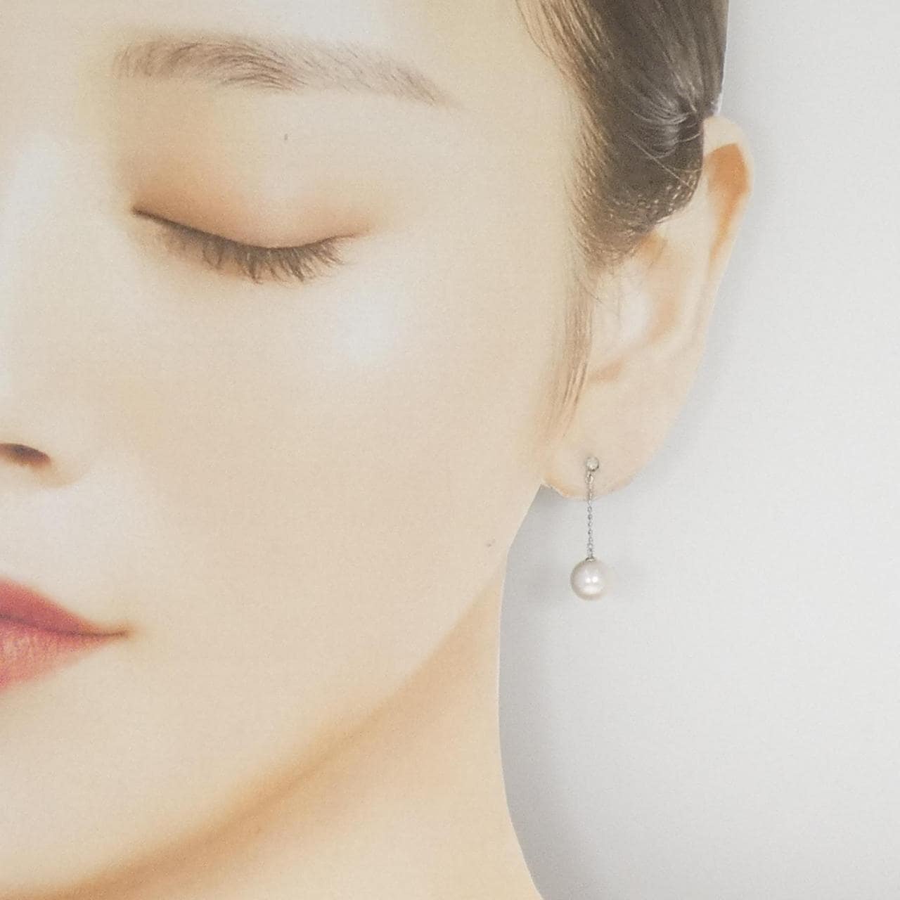 K18WG アコヤパール ピアス 7.2mm