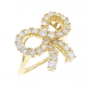 K18YG リボン ダイヤモンド リング 0.88CT