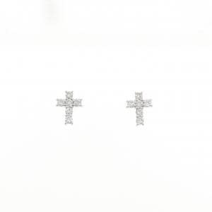 PT900 クロス ダイヤモンド ピアス