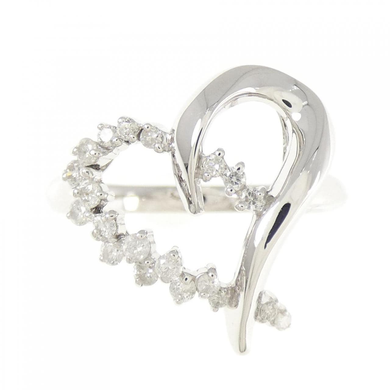 K14WG ハート ダイヤモンド リング 0.30CT