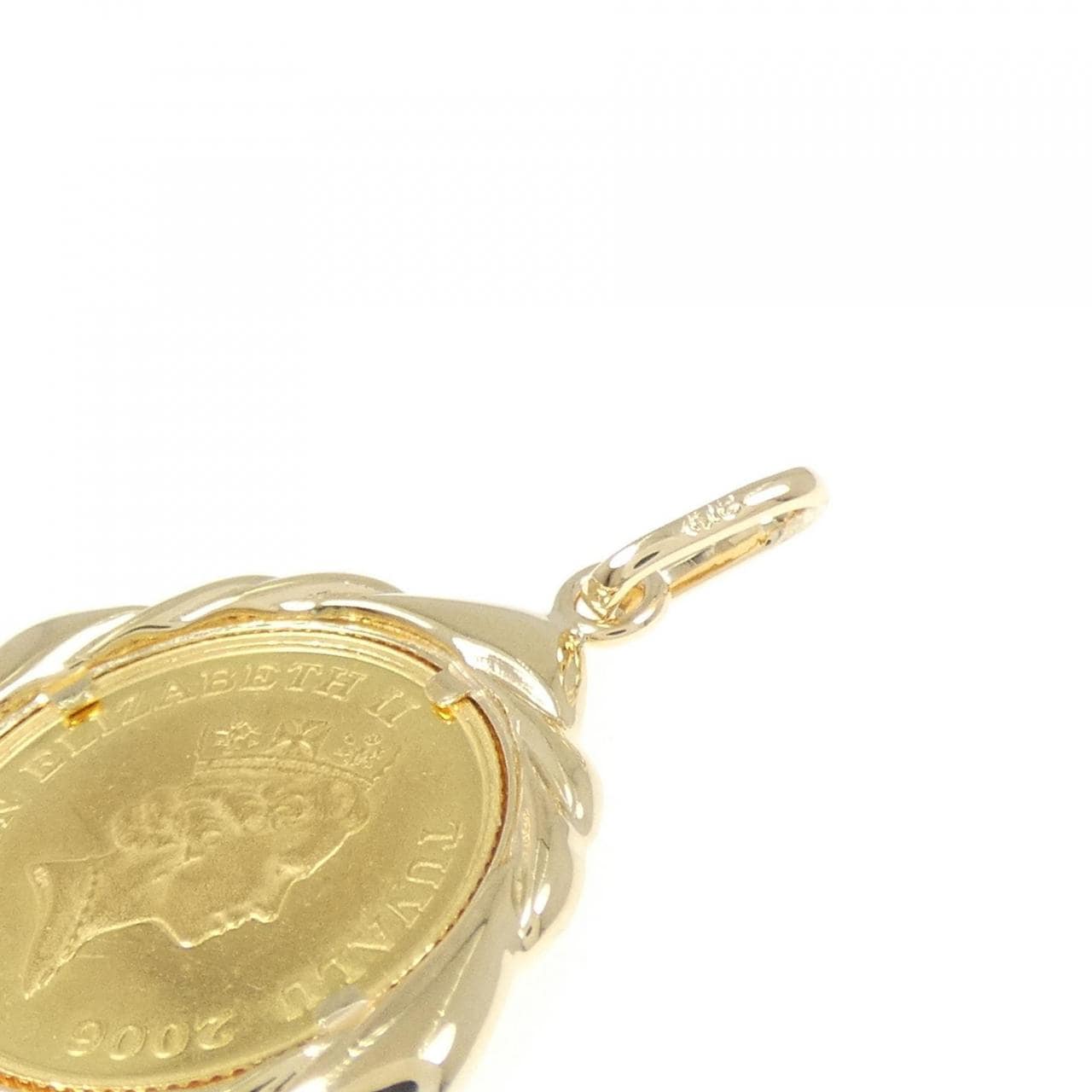 K18YG (框) 硬币吊坠