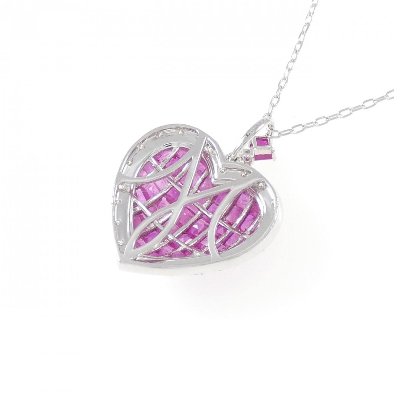 K18WG Heart Ruby Necklace 2.30CT