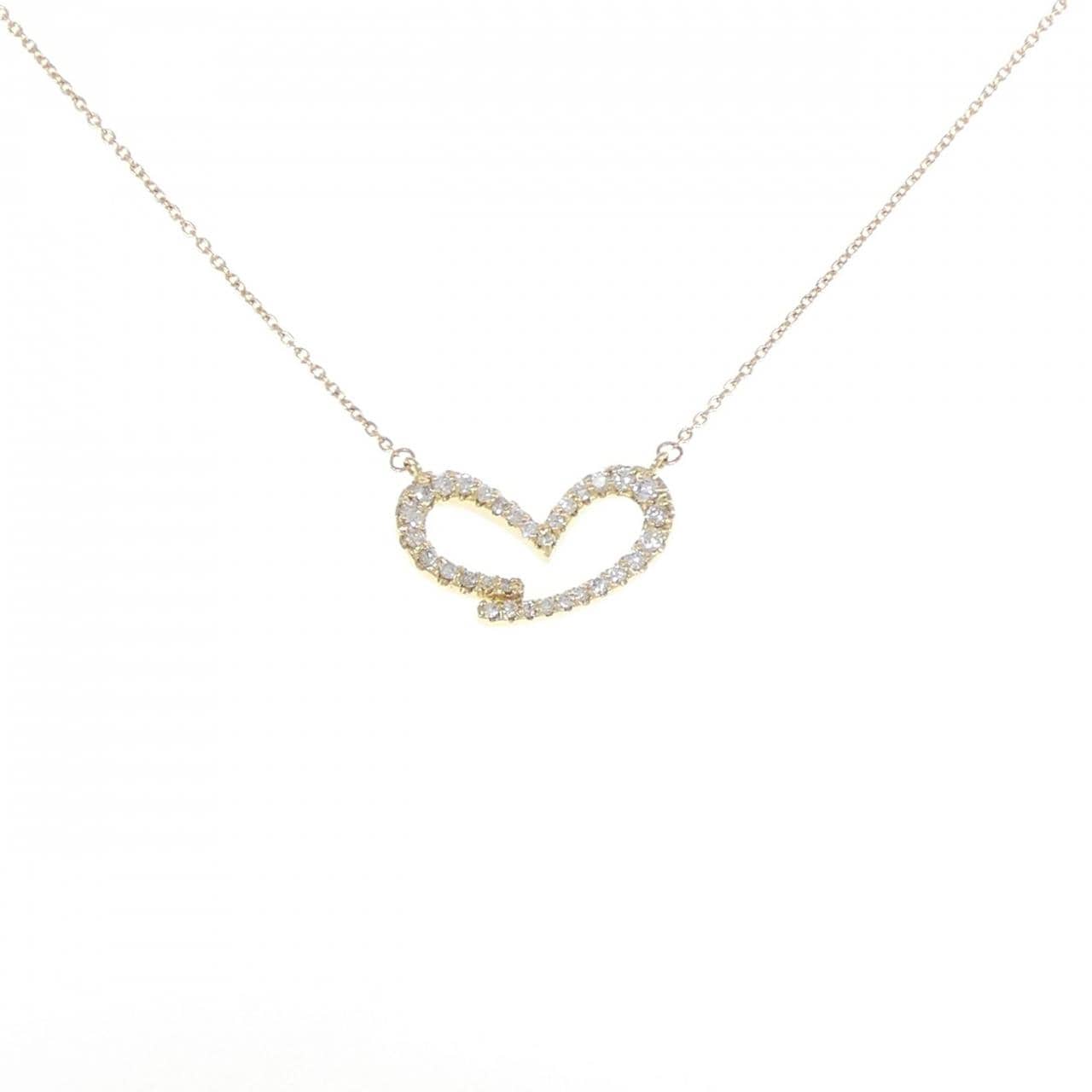 K18YG ハート ダイヤモンド ネックレス 0.34CT