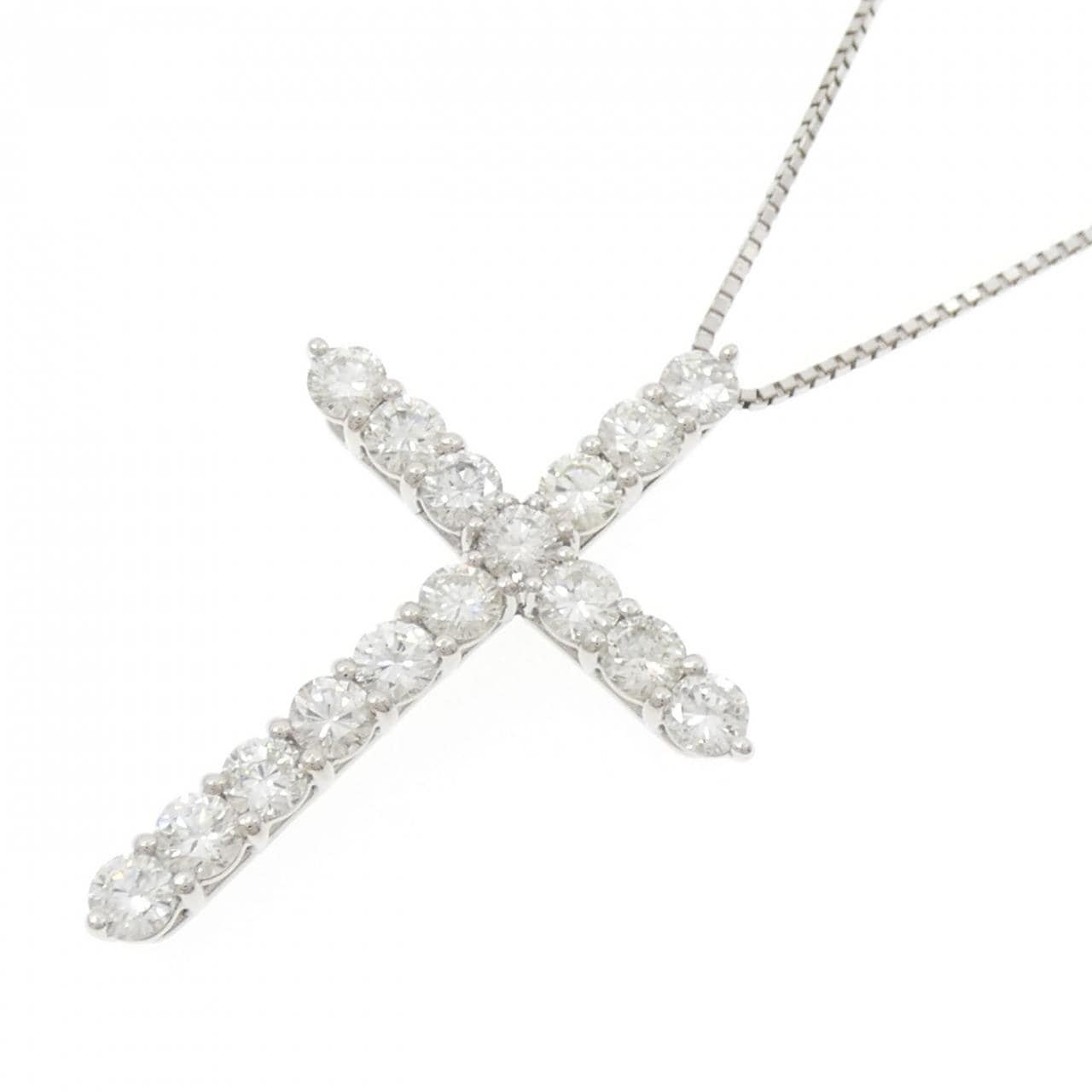 PT900/PT850 クロス ダイヤモンド ネックレス 3.035CT