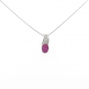 K18WG ルビー ネックレス