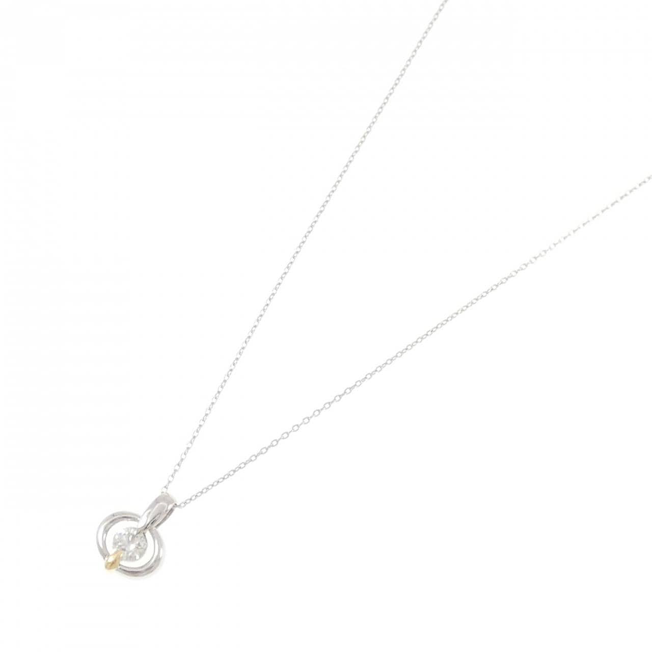PT900/K18YG/PT850 ダイヤモンド ネックレス 0.30CT