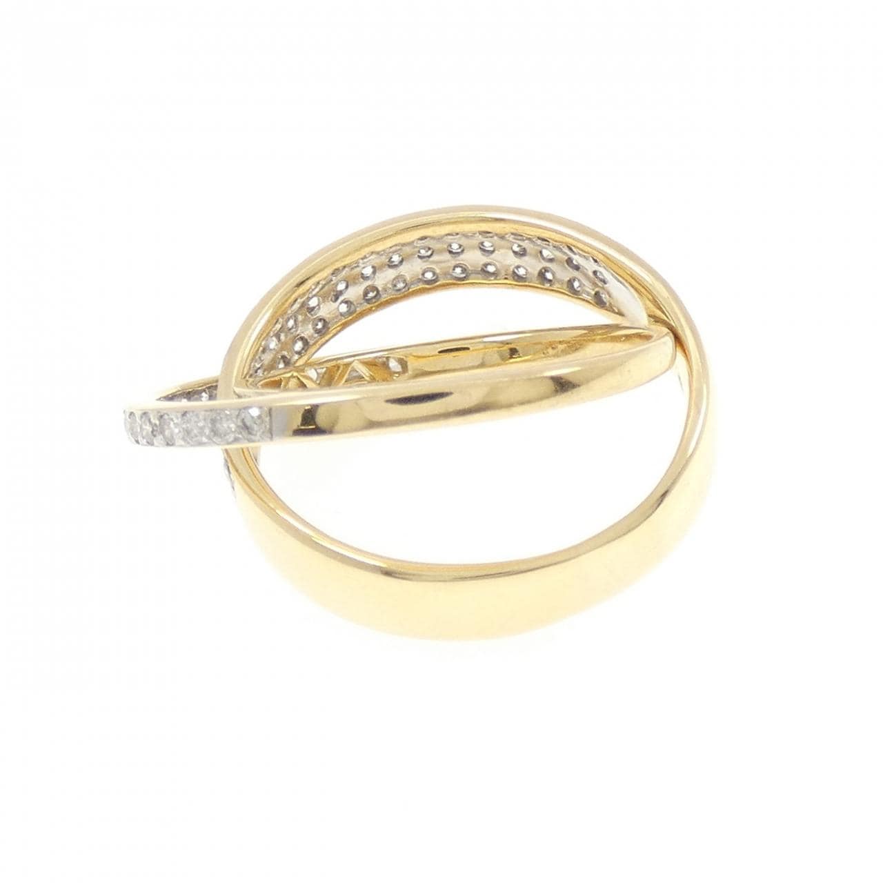 K18YG/K18WG パヴェ ダイヤモンド リング 0.90CT