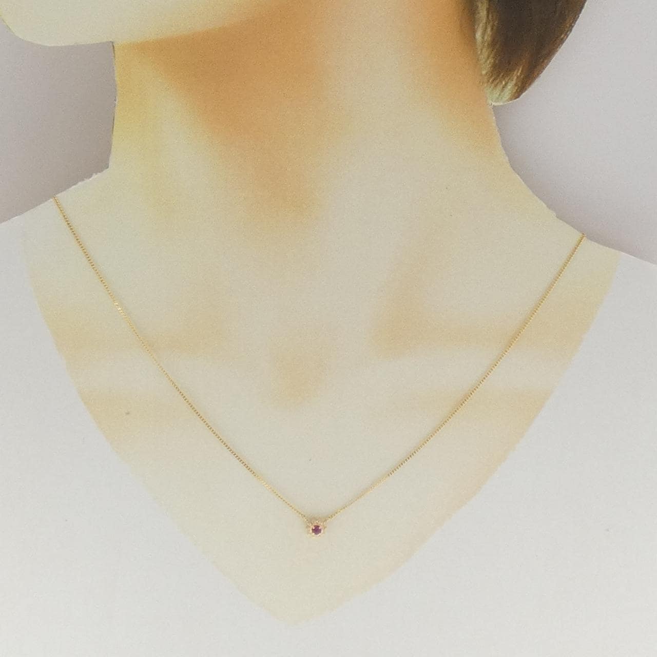 K18YG ルビー ネックレス