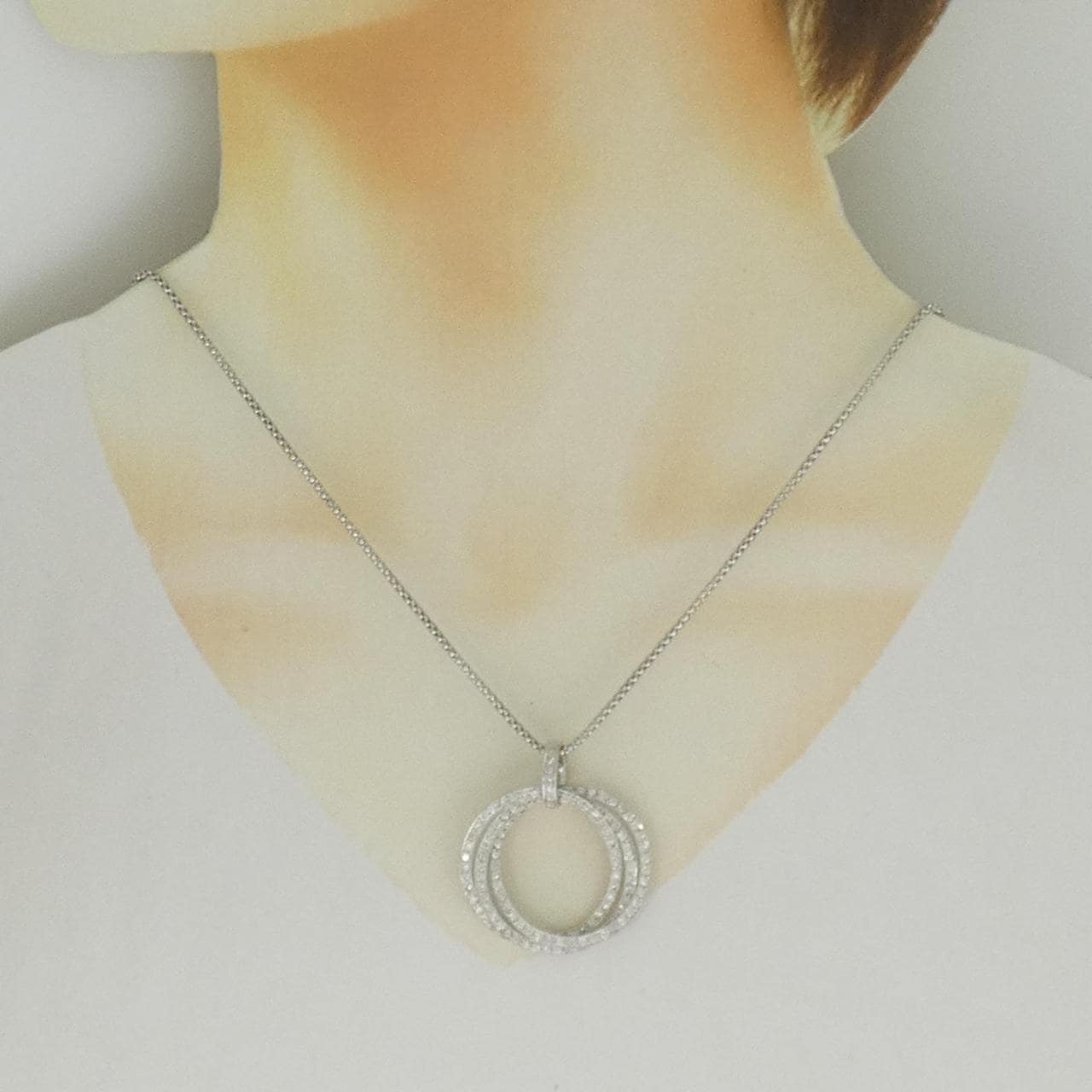 K18WG ダイヤモンド ネックレス 2.05CT