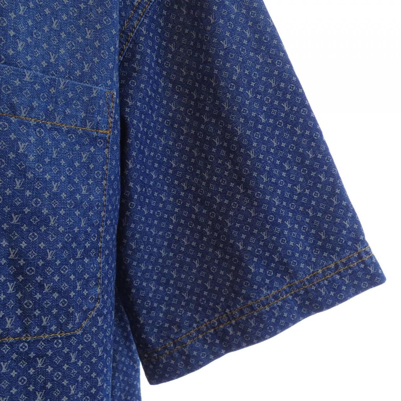 ルイヴィトン LOUIS VUITTON リフレクティブ ナノグラム シャンブレー ショートスリーブシャツ HVS77WMKE S／Sシャツ