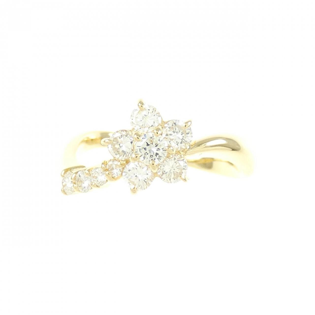 K18YG フラワー ダイヤモンド リング 0.53CT