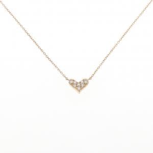K18PG ハート ダイヤモンド ネックレス 0.08CT