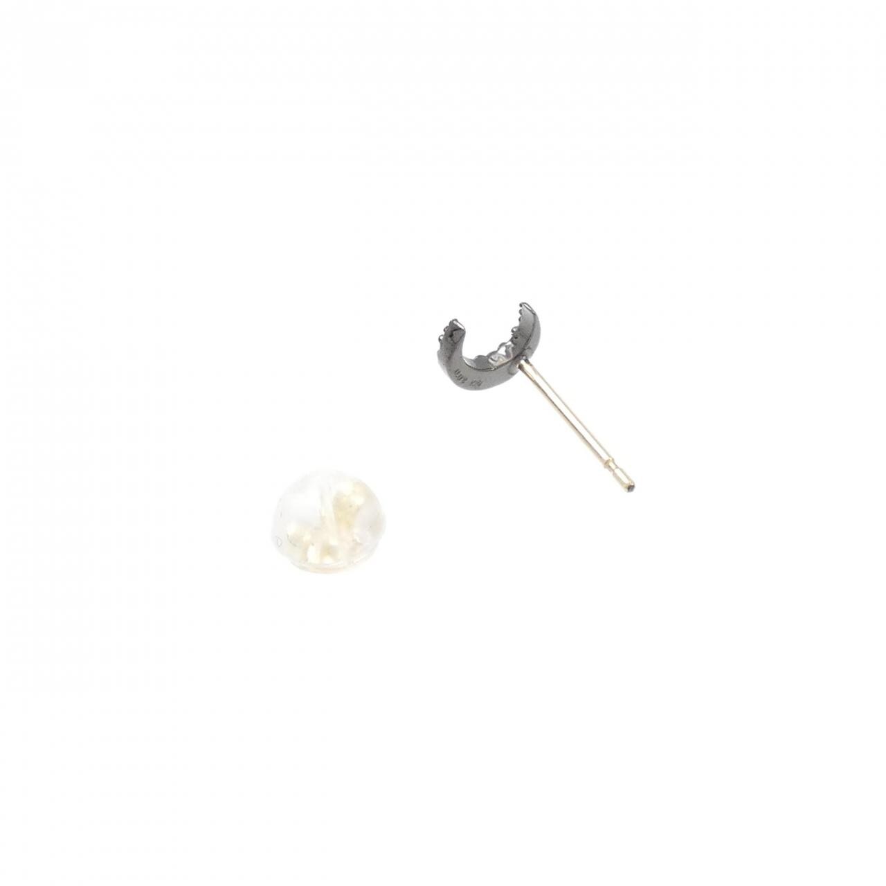 [BRAND NEW] K18BG/K18YG Moon Diamond Earrings, One Ear, 0.02CT