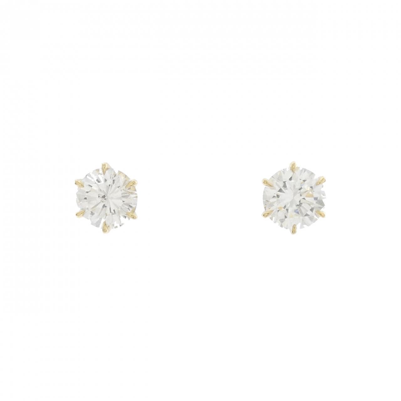 [BRAND NEW] K18YG Diamond Earrings 0.542CT 0.536CT H SI2 VG