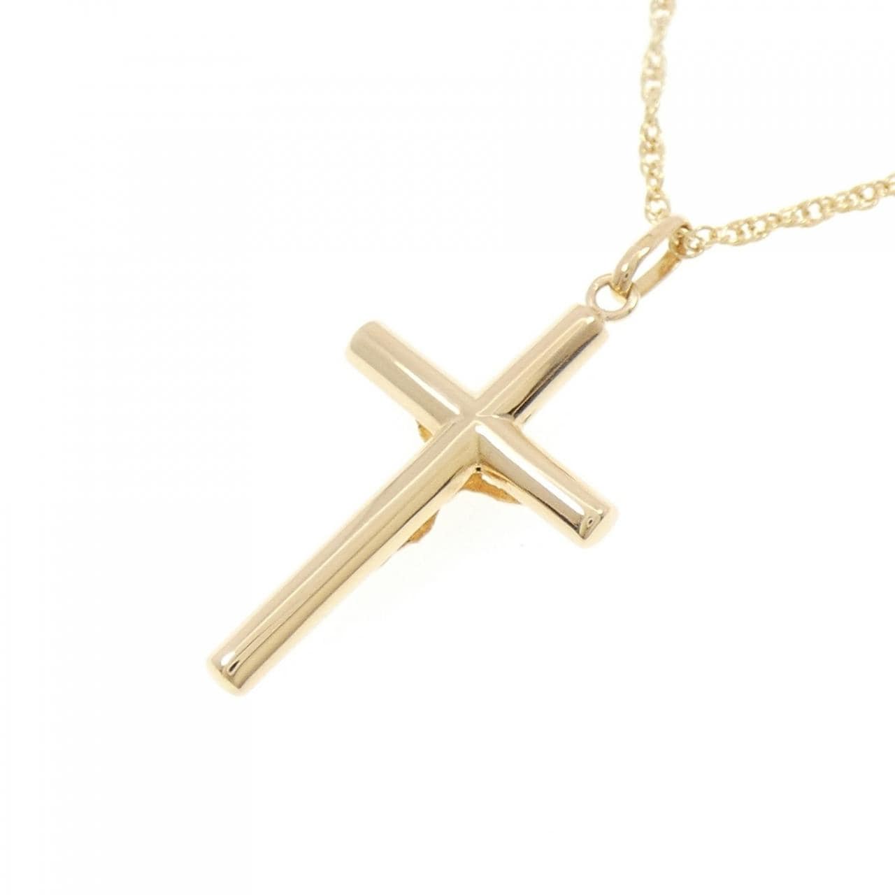 750YG/K18YG クロス ネックレス