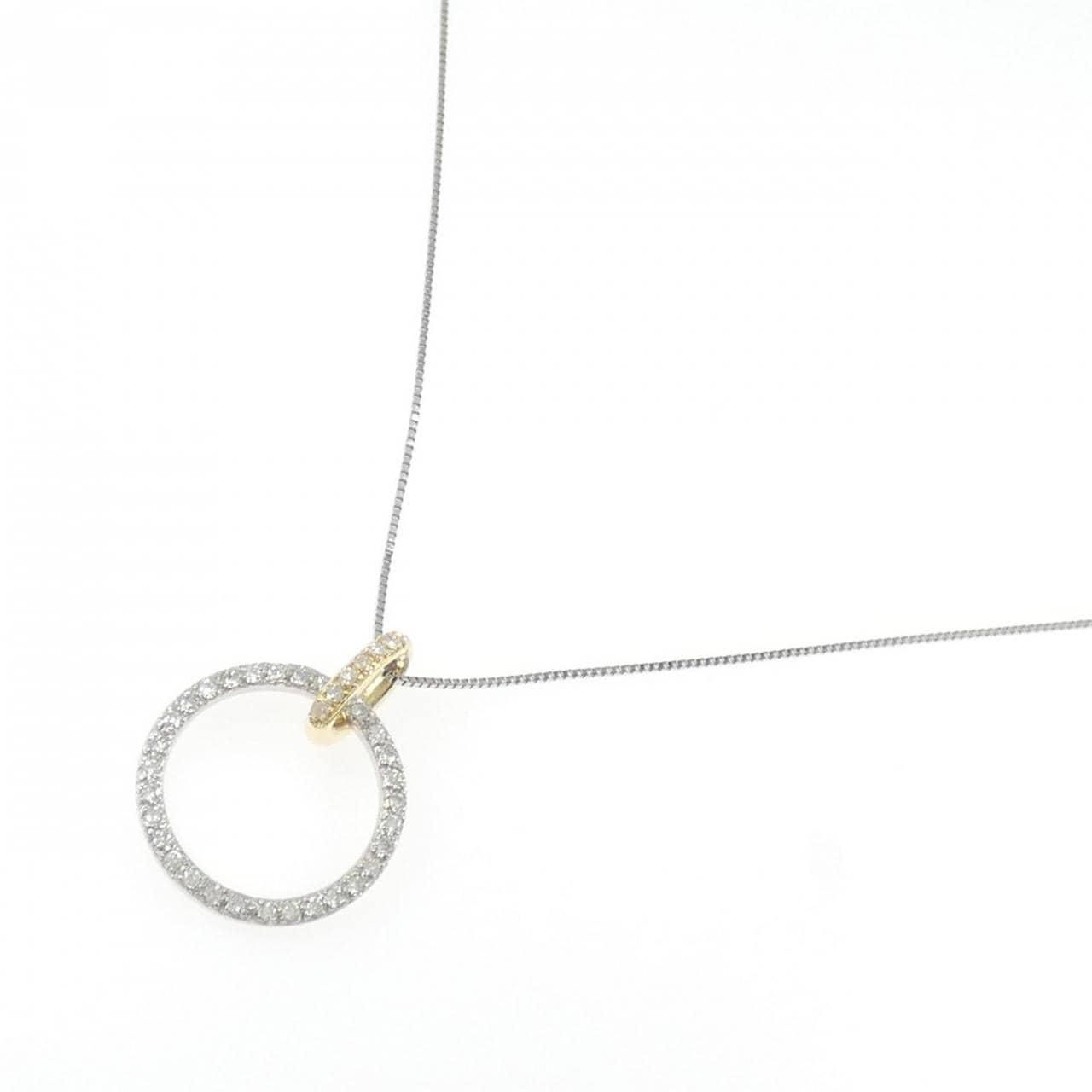 PT900/K18YG/PT850 ダイヤモンド ネックレス 1.00CT