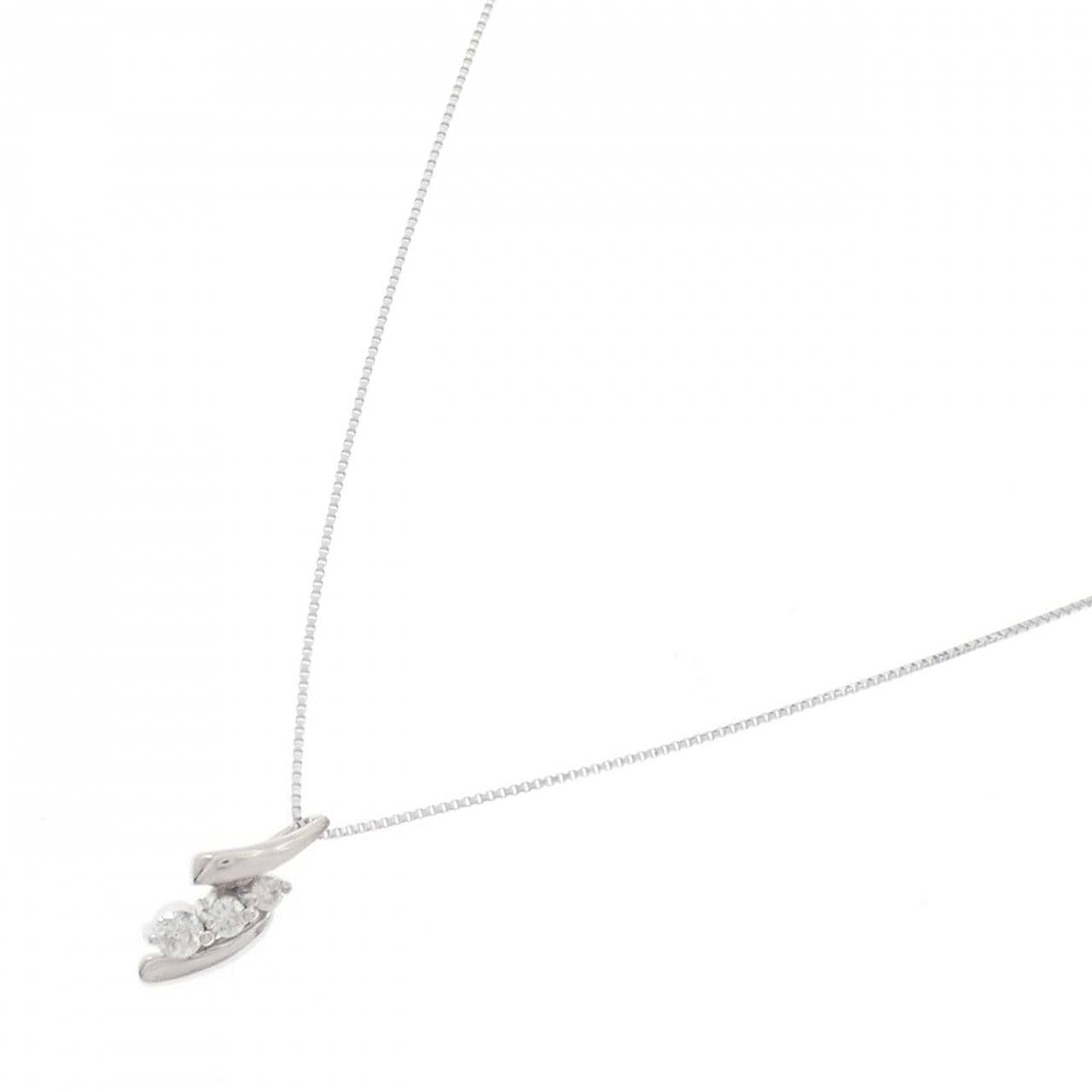 K18WG ダイヤモンド ネックレス 0.12CT