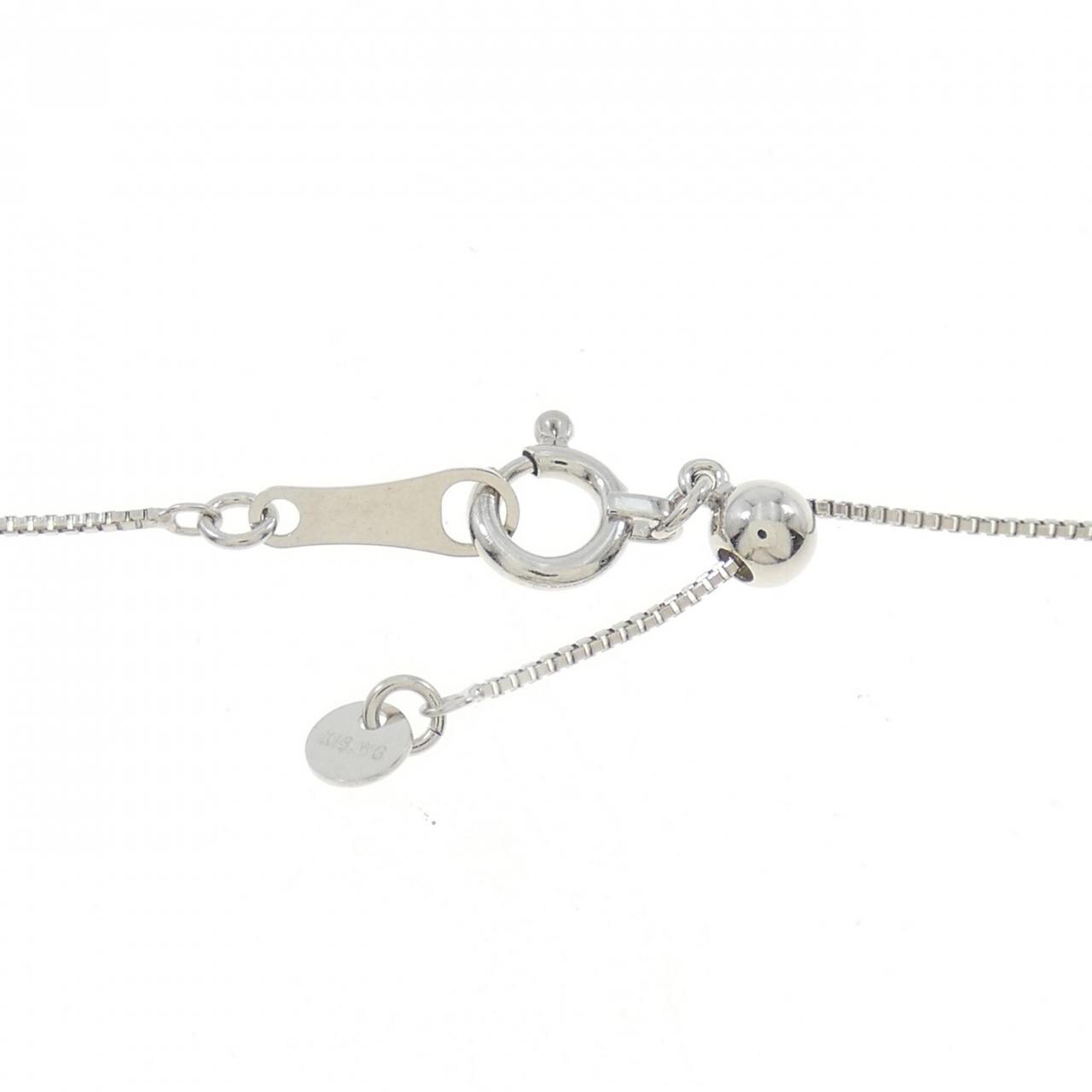 K18WG Butterfly Diamond Necklace 0.37CT